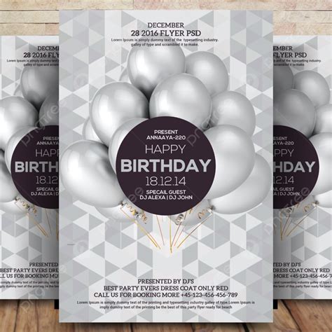 T L Chargement Gratuit Flyers Anniversaire Psd Flyer