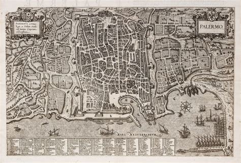 Plan Ancien De La Ville De Palerme Cartes Livres Anciens