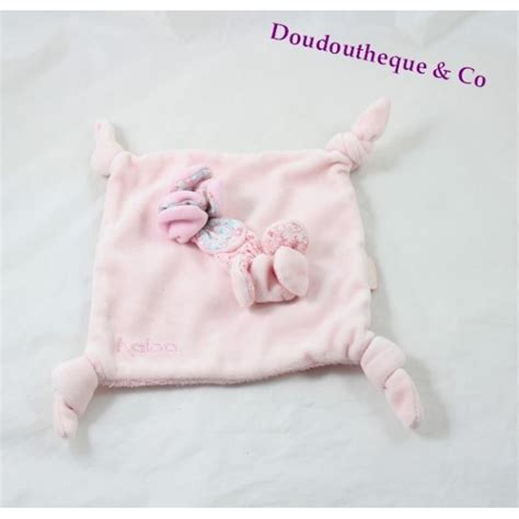 Doudou Plat Fleurs Kaloo Liliblue Rose Bleu Noeuds Sos Doudou