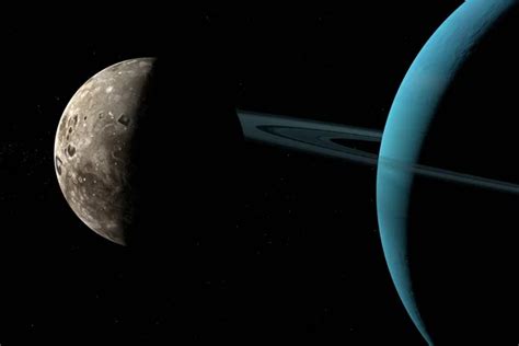 Dione Enceladus Mimas Orbiting Saturn Planet Render Stock Photo