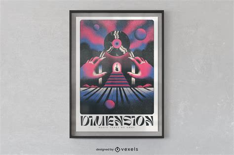 Vinyl Disc Psychedelic Music Poster Template Vector Download