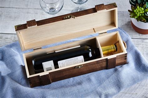 Personalized Wooden Wine Box Rustic Wine Box Wooden Wine Etsy Canada