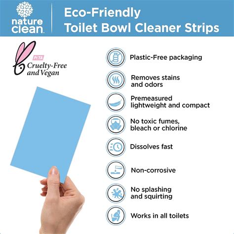 Nature Clean Natural Toilet Bowl Cleaner Strips 36 Count Non Toxic Plastic Free Packaging Eco