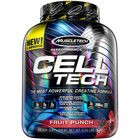 Cell Tech Creatine Powder Fruit Punch Post Workout For Muscle Growth