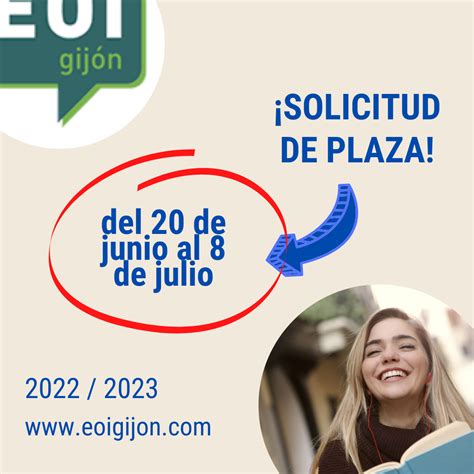 Solicitud de plaza curso 2022 2023 Escuela Oficial de Idiomas de Gijón