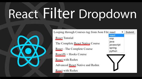 How To Create Filter Feature As Dropdown In React React Tutorial