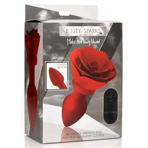28X Silicone Vibrating Rose Anal Plug With Remote Large The BDSM