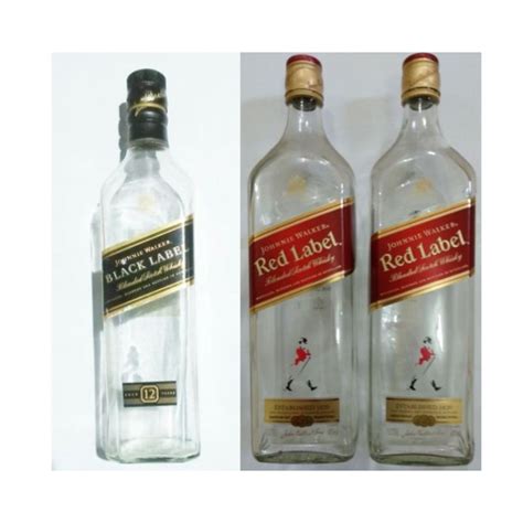 Jual BOTOL KACA BEKAS MIRAS BLACK LABEL RED LABEL BOTOL PAJANGAN BOTOL