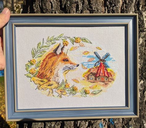 Autumn Fox And Windmill Cross Stitch Pattern Code Afx 063 Annyfunnyxx