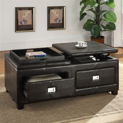 Baxton Studio Indy Lift Top Ottoman Table