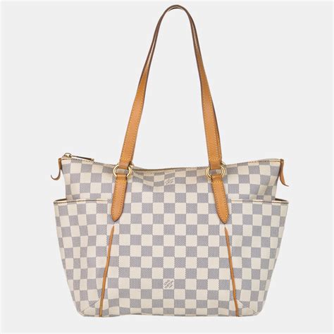 Pre-owned Louis Vuitton Blue/white Damier Azur Totally Pm | ModeSens