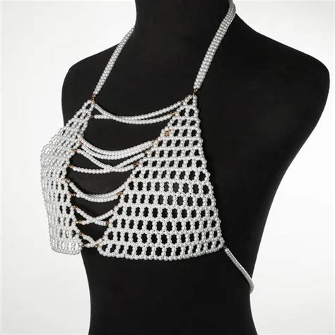 Perla Cuerpo Cadena Sujetador Bikini Pecho Cadena Encantos Mercadolibre