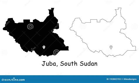 Juba, Republic of South Sudan. Detailed Country Map with Location Pin ...