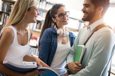 Group Of Friends Studying Together At University Campus Stock Photo