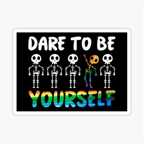 Pegatina Atr Vete A Ser T Mismo Gay Halloween Lgbt Esqueletos Del Orgullo Del Arco Iris De