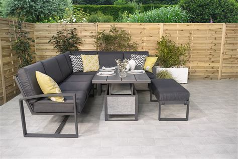 Audenshaw L Corner Sofa Lounge Outdoor Dining Set Bench 140cm X 80cm