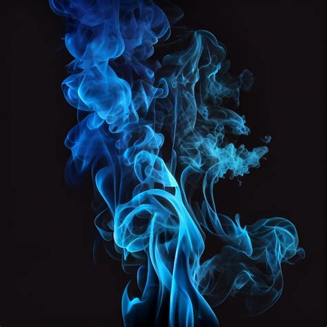 Humo Azul Sobre Fondo Negro Foto Premium