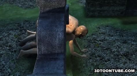 Busty 3D Cartoon Babe Getting Fucked Hard By A Zombie