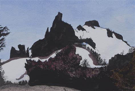 Wolf Rock At Crater Lake Painting By Carol Stavik Fine Art America