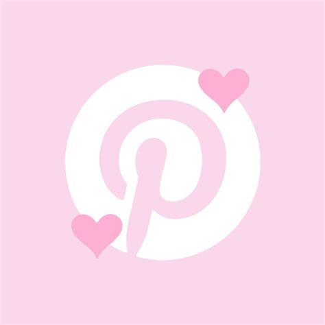 Pinterest Pink Heart App Icon In Pinterest Cute