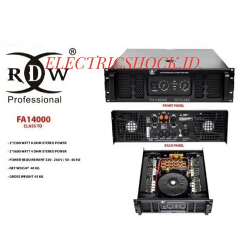 Jual POWER AMPLIFIER RDW FA 14000 FA14000 CLASS TD 3600WATT ORIGINAL