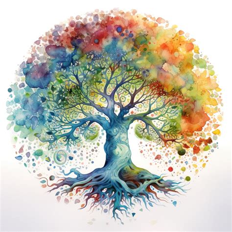 Clipart Tree Of Life Unique Clipart Colorful Tree Design Watercolor