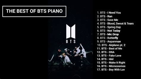 1 Hour Best Of BTS Piano Music For Relaxing Sleeping And Studying