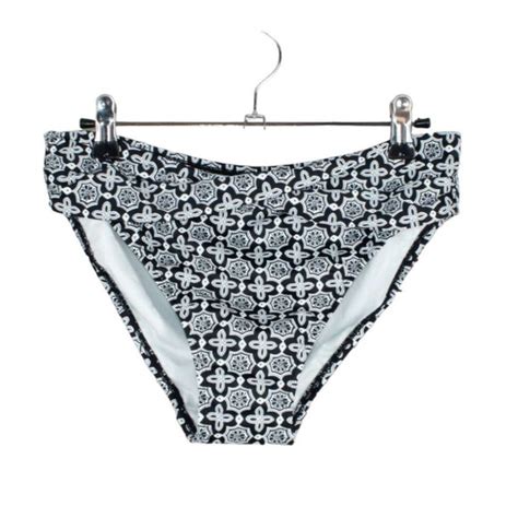 L L Bean Swim Nwot Ll Bean Black White Twist Waist Low Rise Bikini
