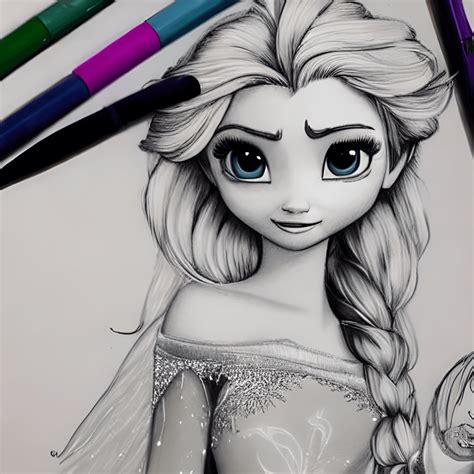 Hyper Realistic Disney Princess Elsa Illustration · Creative Fabrica