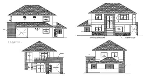 An Elevation Of 10x17m House Plan Is Given In This Autocad Drawing File