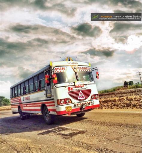 Punjab Roadways Bus Ashok Leyland Red 20 India Buses