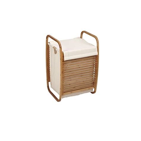 Household Essentials Compact Bamboo Laundry Hamper Lavorist