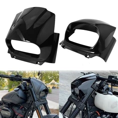 Couvercle De Carénage De Phare Avant De Moto En Abs Noir Pour Harley