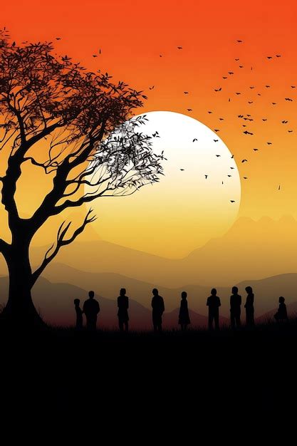 Premium Ai Image Poster Of Silhouettes Of Harmony Showcasing Diverse