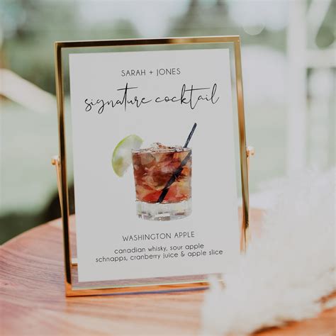 Signature Cocktail Sign Template Printable Signature Drinks Etsy