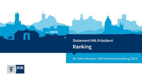 Ranking Pr Sident Dr Felix Heusler Ihk Sommerempfang Youtube