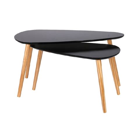 Lot De Tables Basses Gigognes Noires Kivi Table Basse But