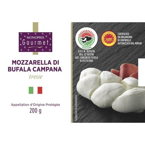 Monoprix Gourmet Mozzarella Di Bufala Campana AOP Tresse Monoprix Fr