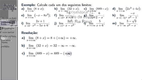 Matemática 12 Limites E Continuidade Aula 3 Limites E O Infinito