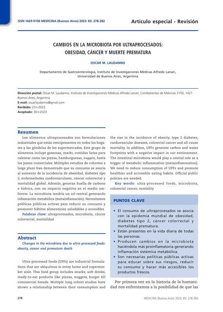 Cambios En La Microbiota Por Ultraprocesados Karla Udocz