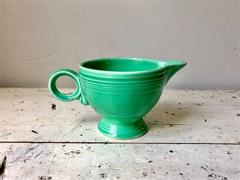 Vintage Homer Laughlin Fiesta Creamer In Teal Green Etsy In 2022