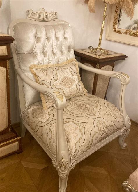 Casa Padrino Luxus Barock Sessel Silber Mehrfarbig Creme Gold