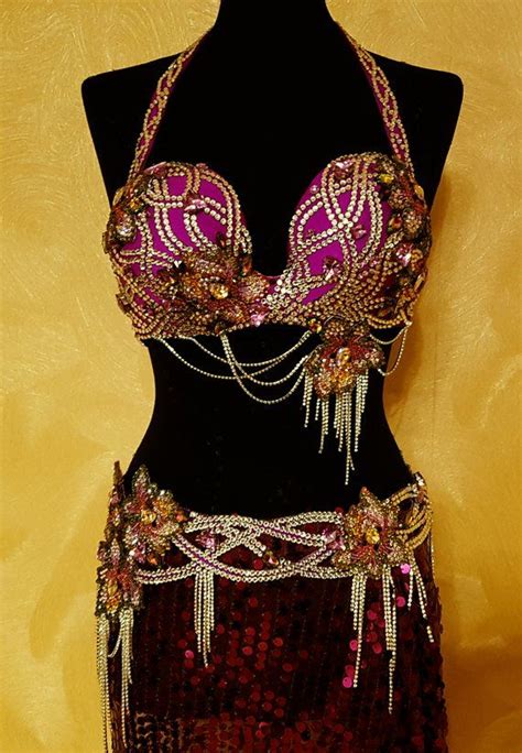 Reserved Belly Dance Costume Purple Silver Professional Etsy Baile