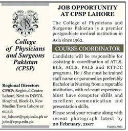 College Of Physicians And Surgeons Pakistan 2017 PakiDoctor Jobs