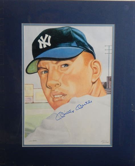 Mickey Mantle Signed Limited Edition Lithograph By Gerry Dvorak