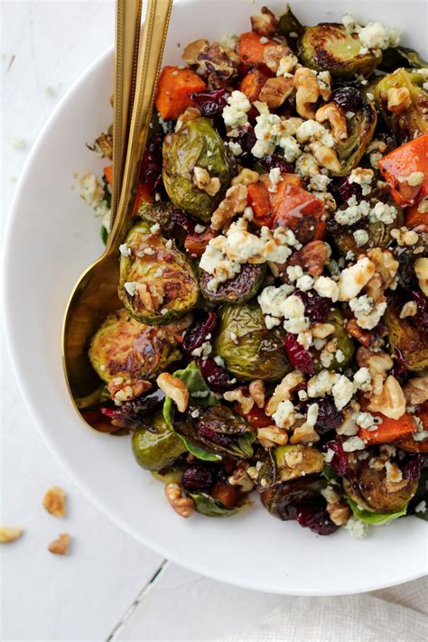 Easy Roasted Brussels Sprout Salad With Maple Balsamic Dressing Hannah Magee Rd