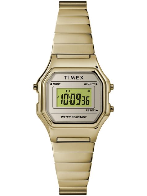 Timex Timex Womens Classic Digital Mini Gold Tone Stainless Steel Expansion Band Watch