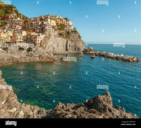 Terraced Village Manarola At Cinque Terre National Park Liguria Italy