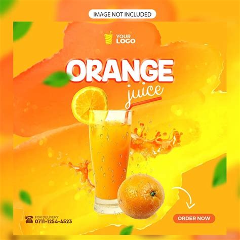 Premium PSD Orange Juice Template Design