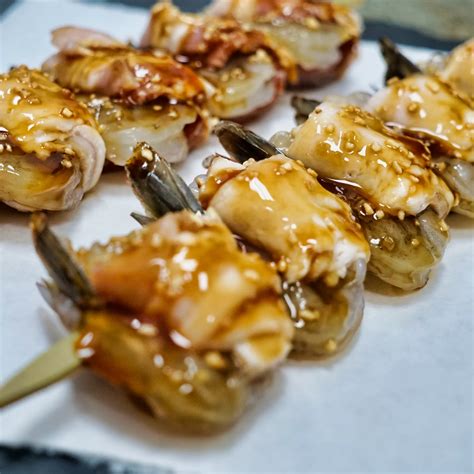 Teriyaki Bacon Wrapped Shrimp Kabob Frenchys Stone Crab And Seafood